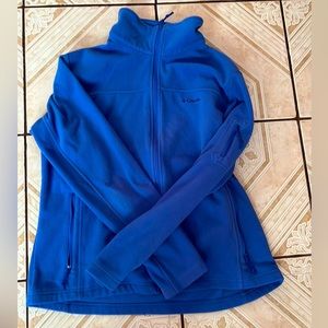 Columbia Womens Fleece Jacket Xl Full Zip Mock Neck Pockets Soft Fabric Blue
